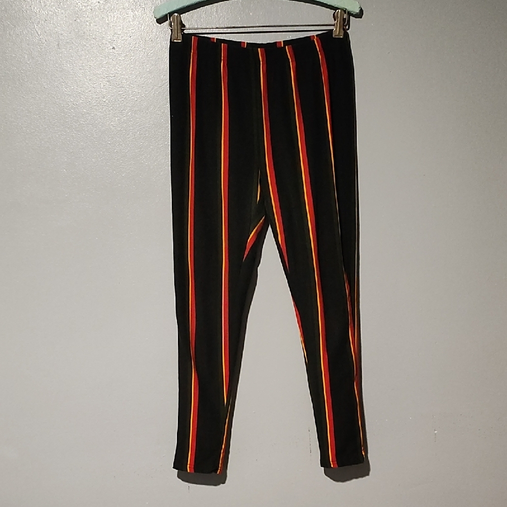 Striped Black and Red Women's Large Love ❤️ Ari Leggings